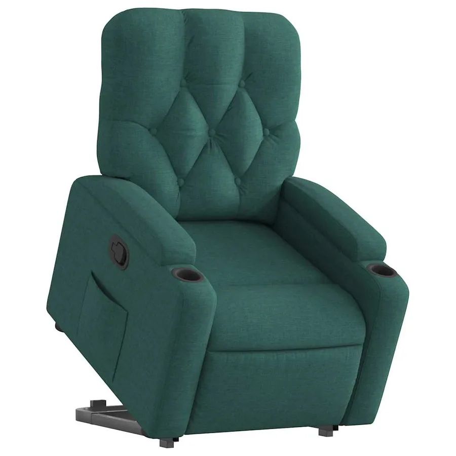 Fauteuil inclinable vert foncé tissu - 3