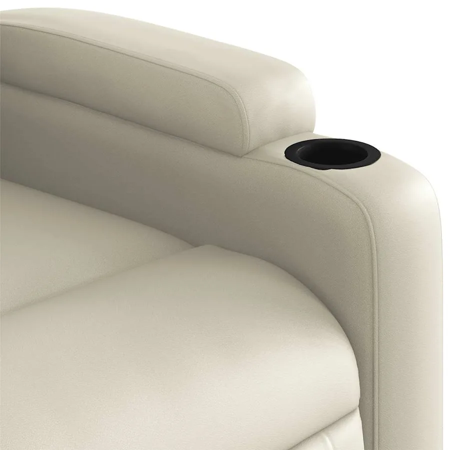 Fauteuil inclinable de massage Crème Similicuir - 11