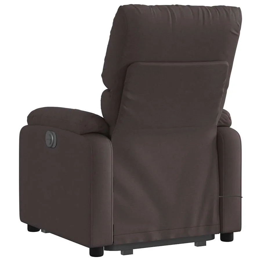 Fauteuil inclinable de massage électrique Marron foncé Tissu - 5