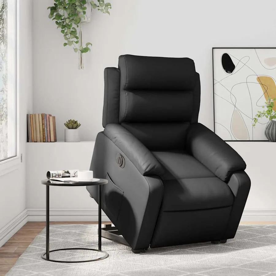 Fauteuil inclinable électrique noir similicuir - 15