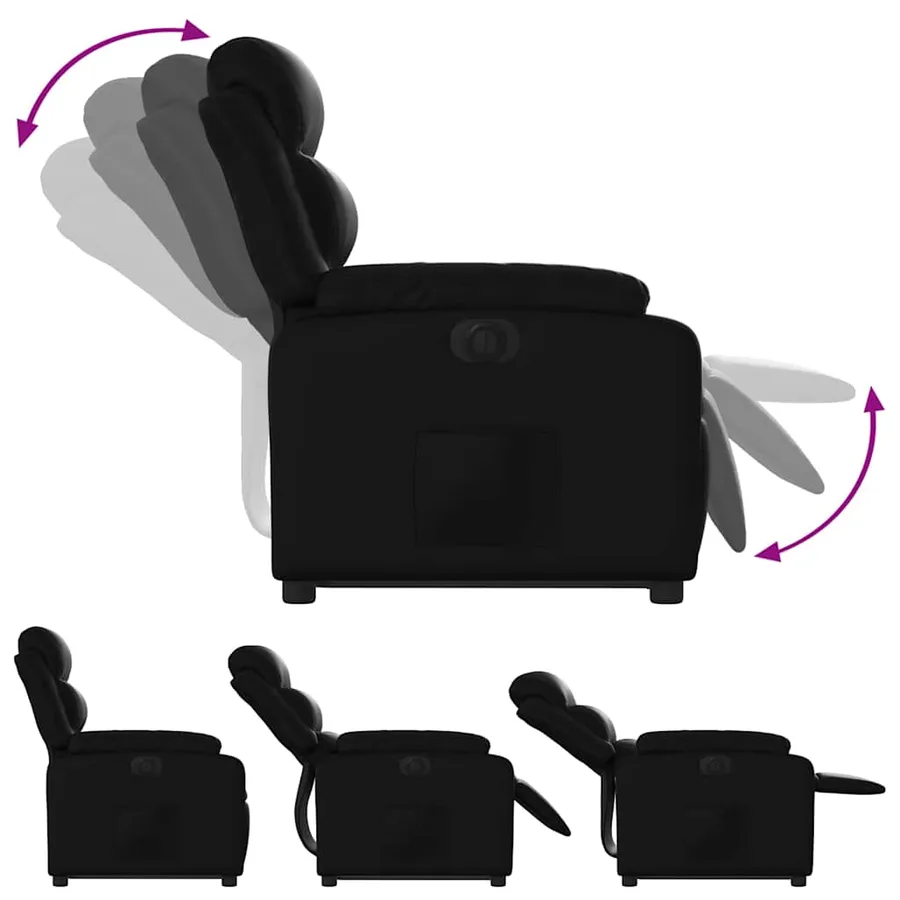 Fauteuil inclinable électrique noir similicuir - 6