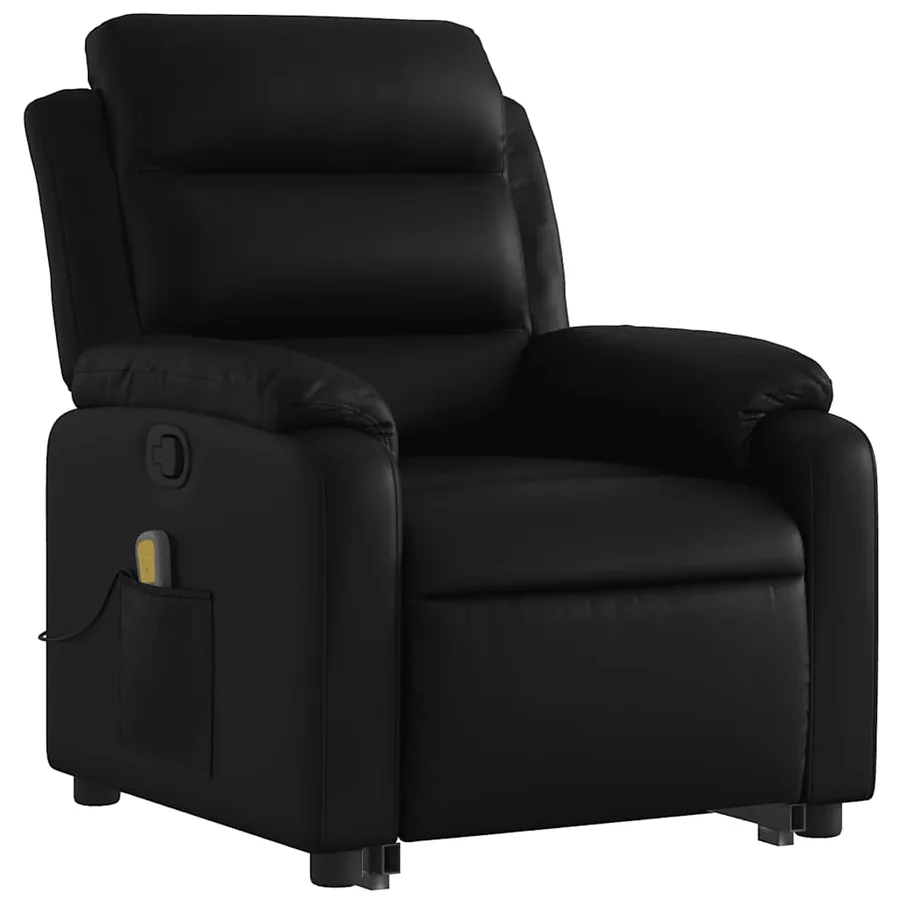 Fauteuil inclinable de massage Noir Similicuir - 3