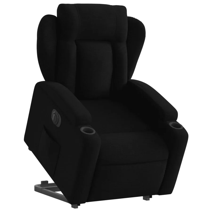 Fauteuil inclinable électrique noir tissu - 3