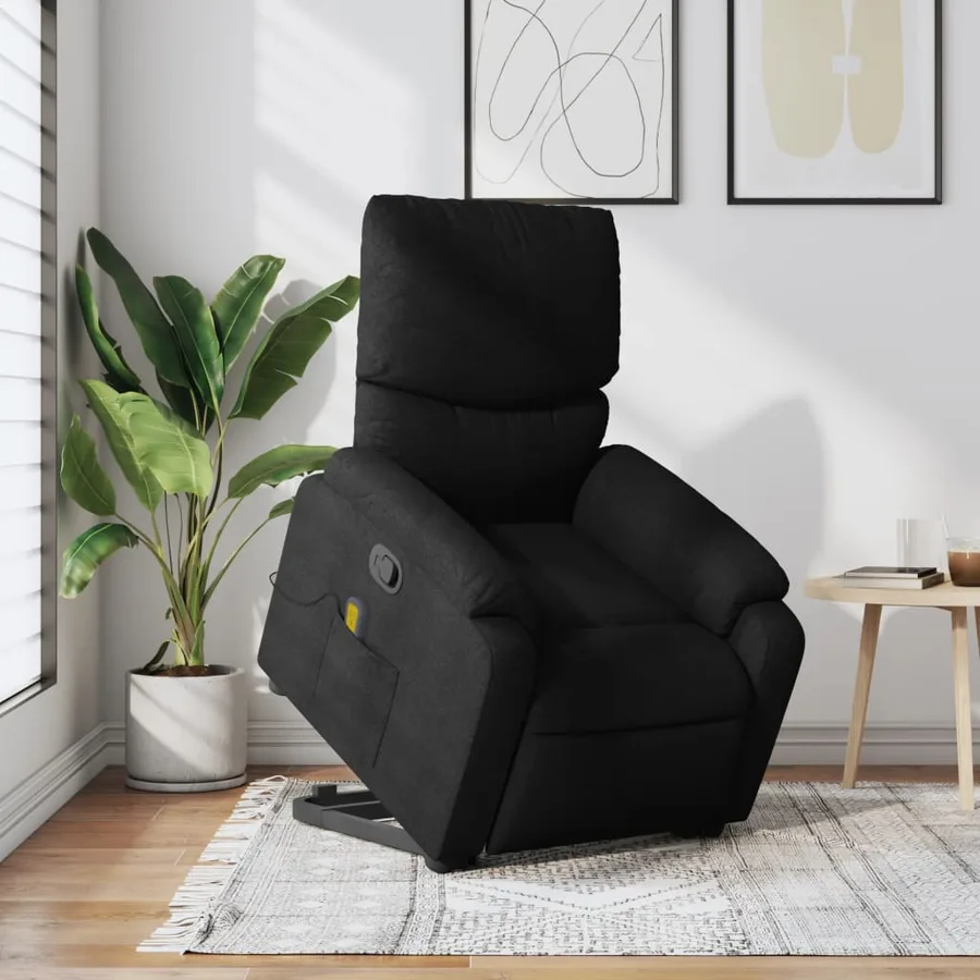 Fauteuil de massage inclinable Noir Tissu - 15