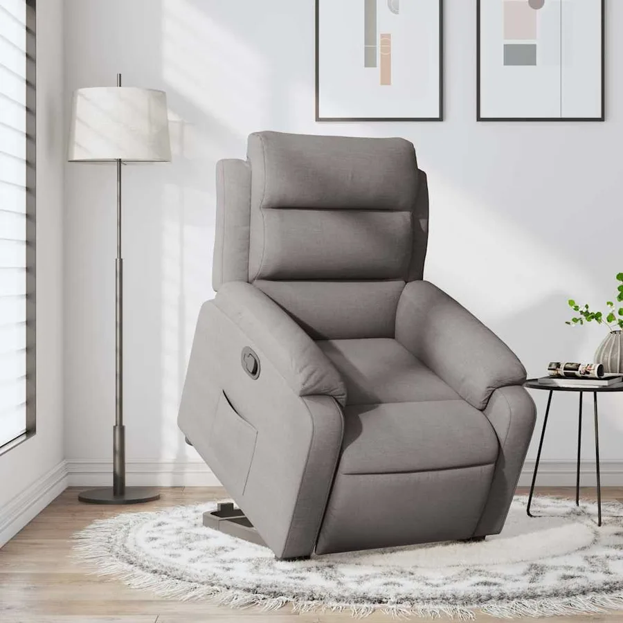 Fauteuil inclinable taupe tissu - 15