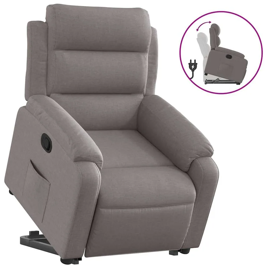 Fauteuil inclinable taupe tissu - 2