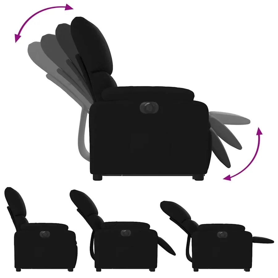 Fauteuil inclinable électrique noir tissu - 7