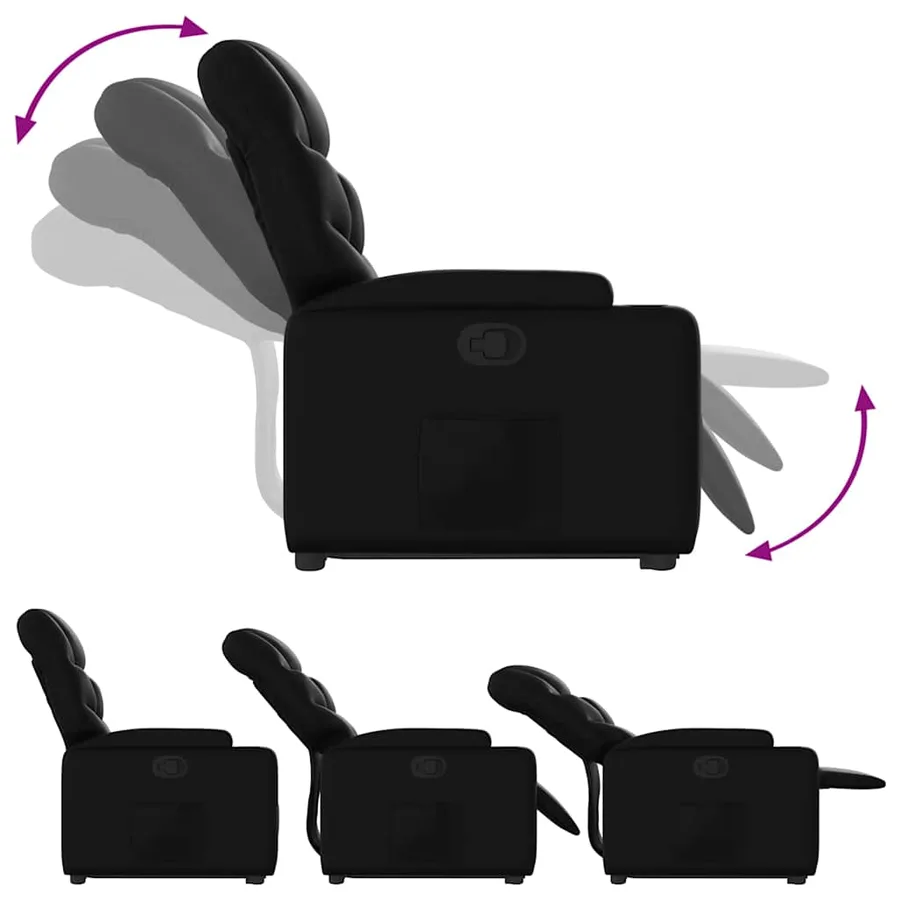 Fauteuil inclinable Noir Similicuir - 7