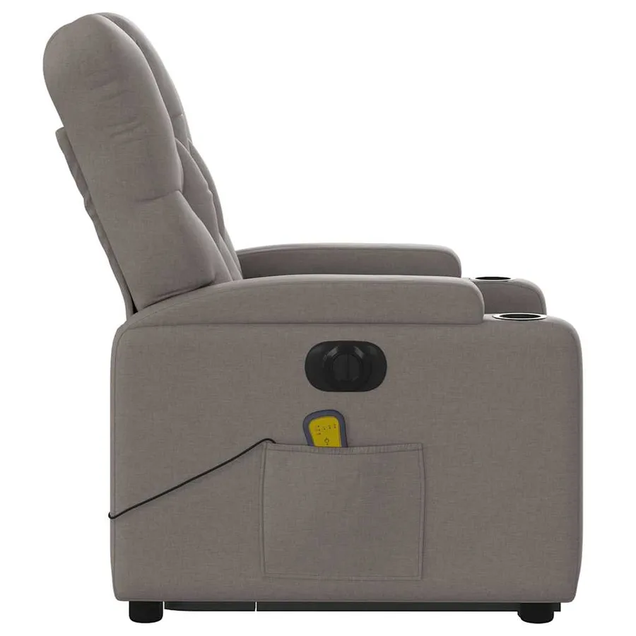 Fauteuil inclinable de massage électrique Taupe Tissu - 10