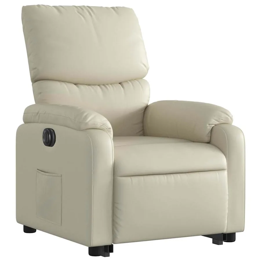 Fauteuil inclinable électrique crème similicuir - 4