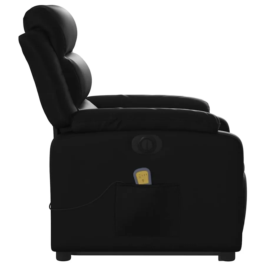 Fauteuil inclinable de massage électrique noir similicuir - 9
