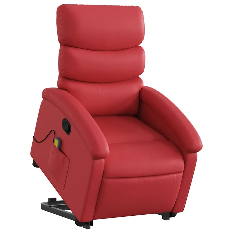 Fauteuil inclinable de massage Rouge Similicuir - 3