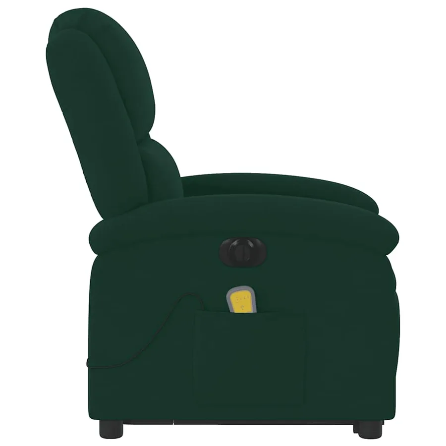 Fauteuil inclinable de massage électrique vert foncé velours - 10