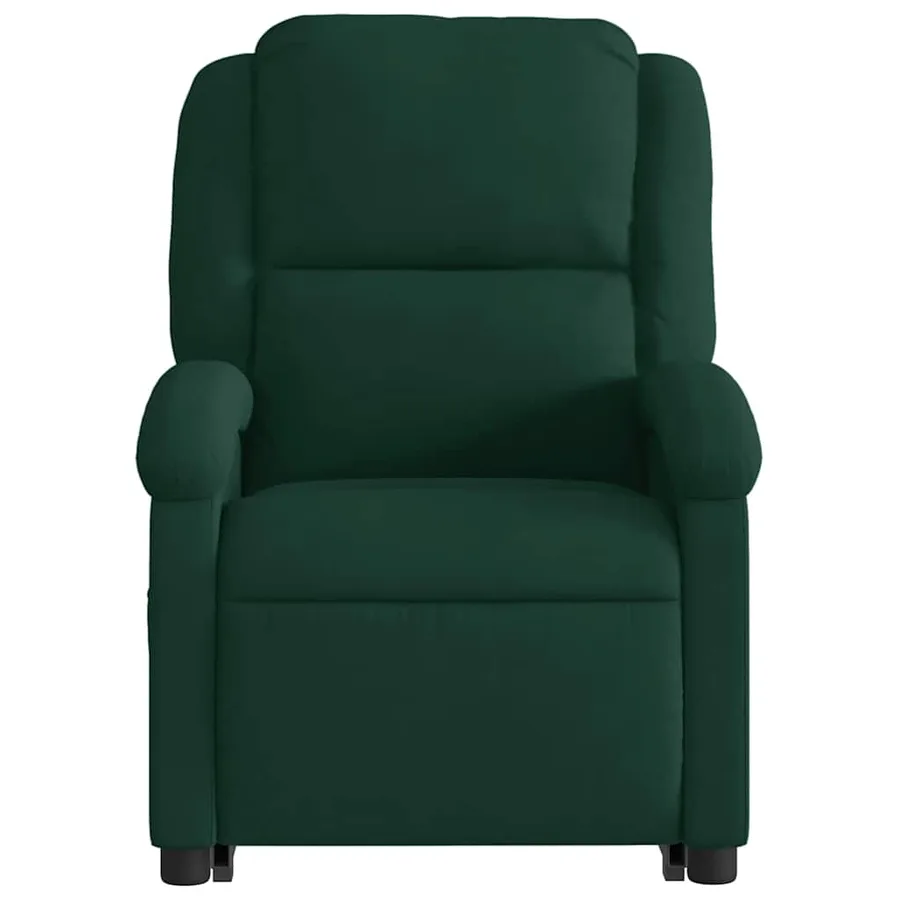 Fauteuil inclinable de massage électrique vert foncé velours - 9