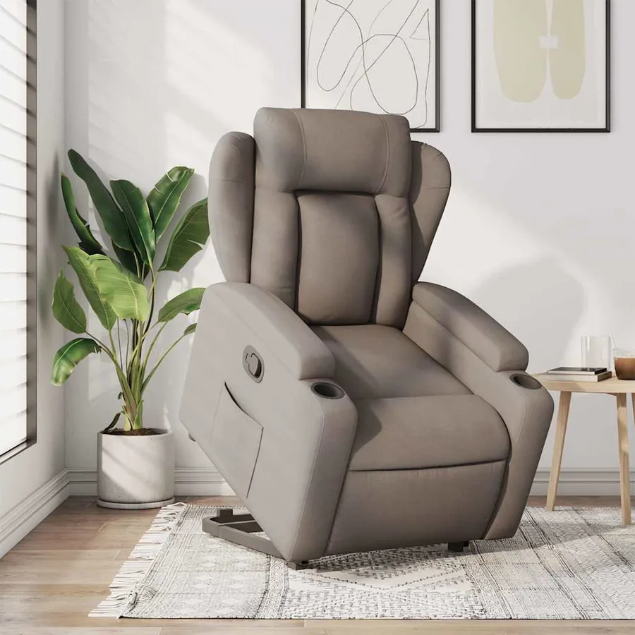 Fauteuil inclinable taupe tissu - 15