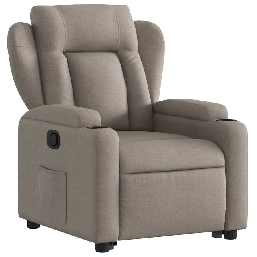 Fauteuil inclinable taupe tissu - 4