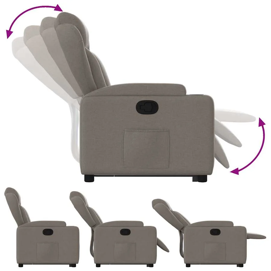 Fauteuil inclinable taupe tissu - 7