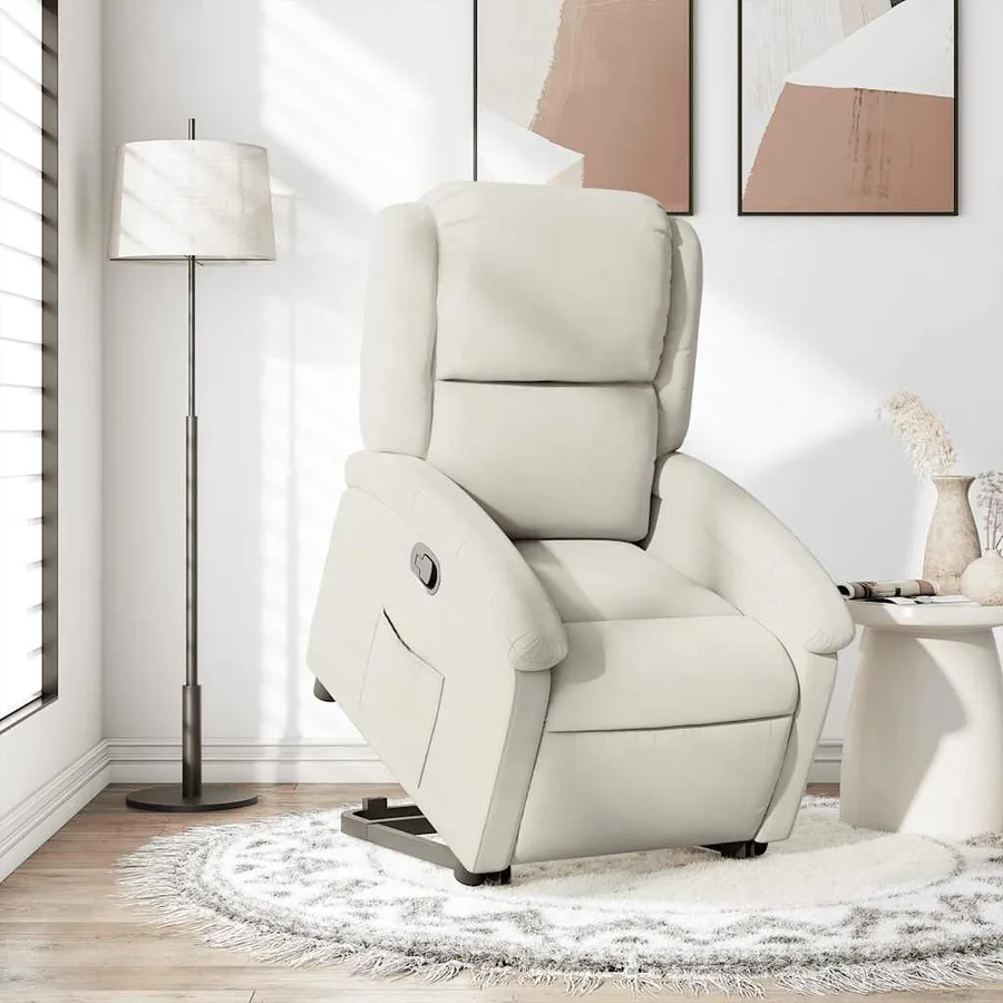 Fauteuil inclinable Crème Velours - 15