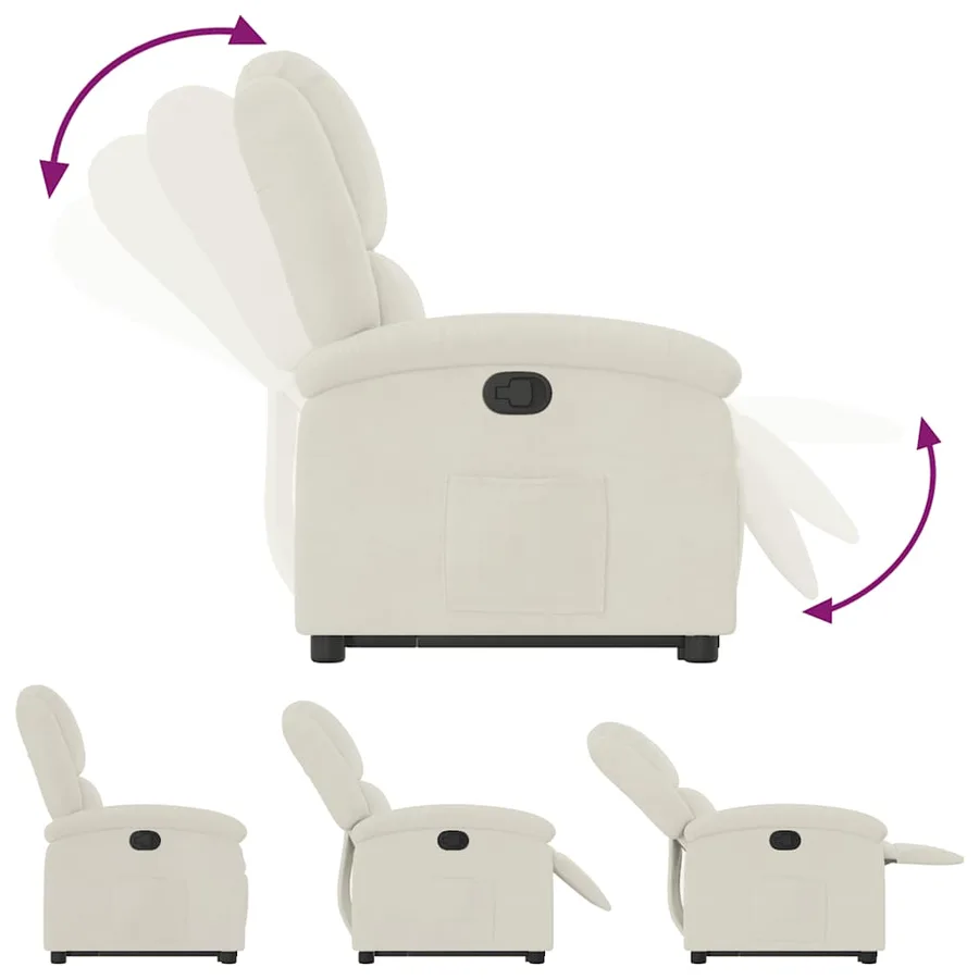 Fauteuil inclinable Crème Velours - 7