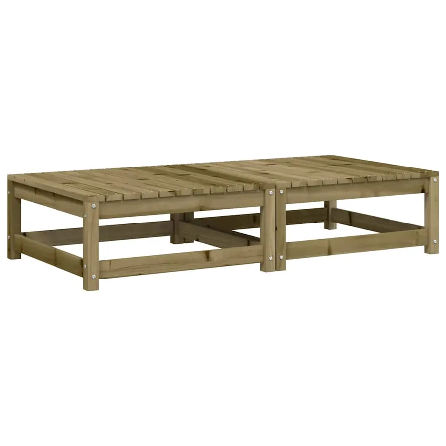 Repose-pieds de jardin avec coussins lot de 2 bois pin imprégné - 4