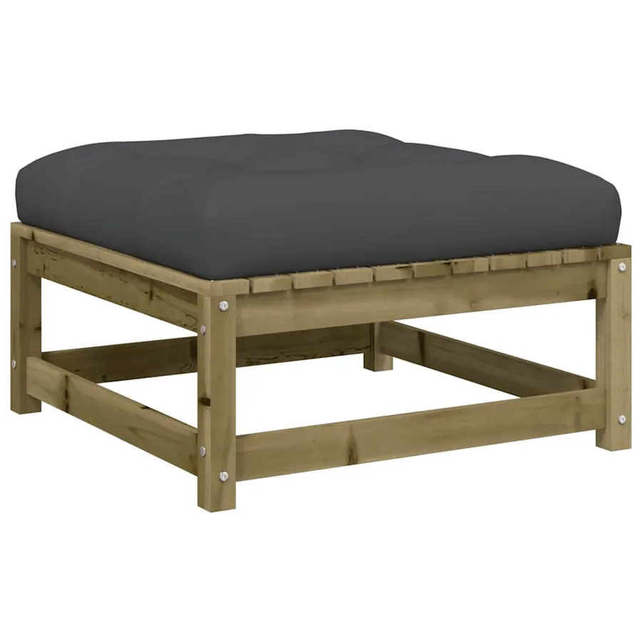 Repose-pieds de jardin avec coussins lot de 2 bois pin imprégné - 5