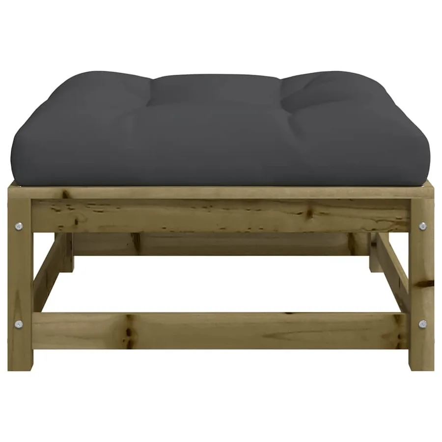 Repose-pieds de jardin avec coussins lot de 2 bois pin imprégné - 6