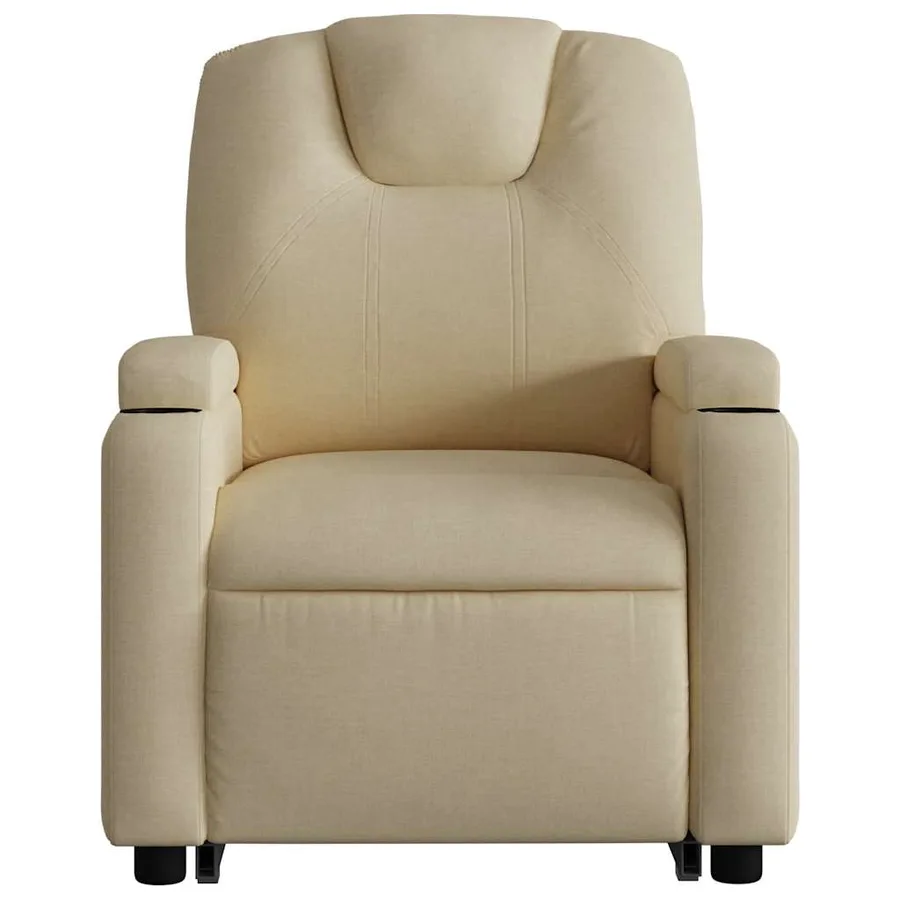 Fauteuil inclinable de massage Crème Tissu - 9