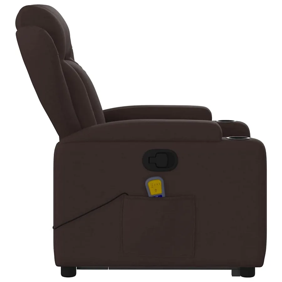 Fauteuil inclinable de massage Marron foncé Tissu - 10