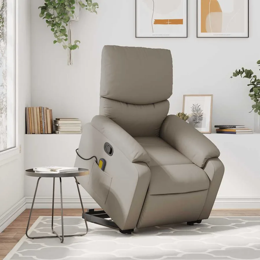 Fauteuil inclinable de massage Cappuccino Similicuir - 15