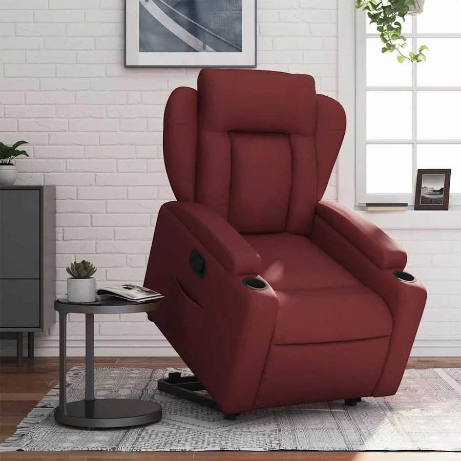 Fauteuil inclinable Rouge bordeaux Similicuir - 16