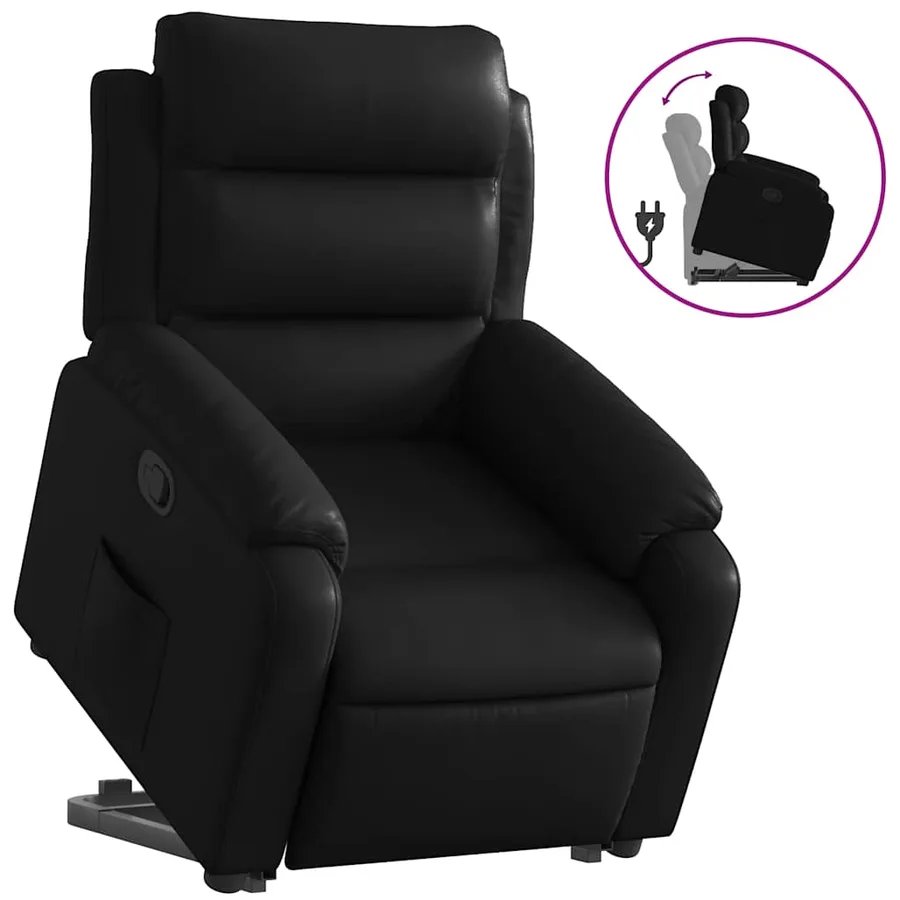Fauteuil inclinable Noir Similicuir - 2
