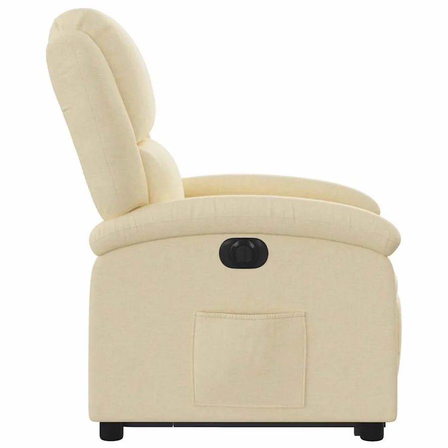 Fauteuil inclinable électrique crème tissu - 10