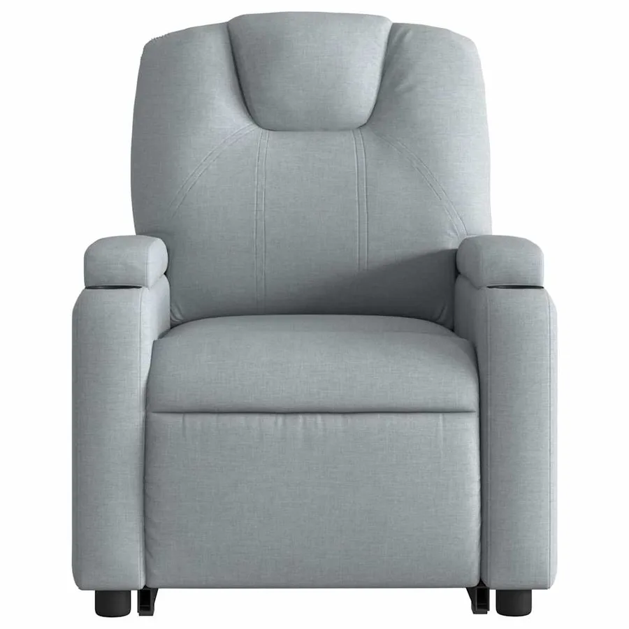 Fauteuil inclinable de massage électrique Gris clair Tissu - 9