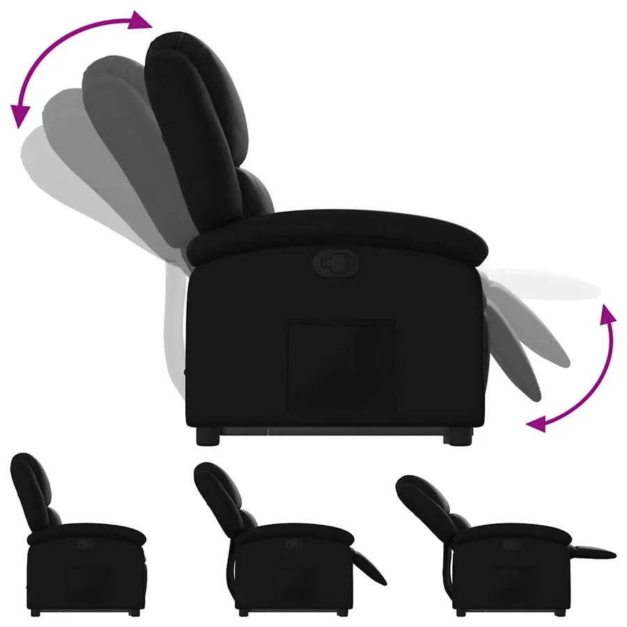 Fauteuil inclinable Noir Similicuir - 7