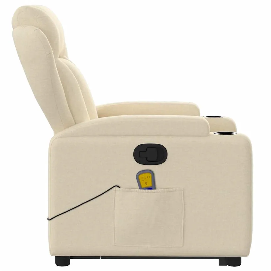 Fauteuil inclinable de massage Crème Tissu - 10