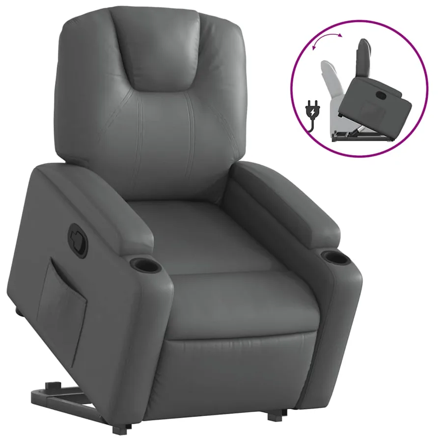 Fauteuil inclinable Gris Similicuir - 2