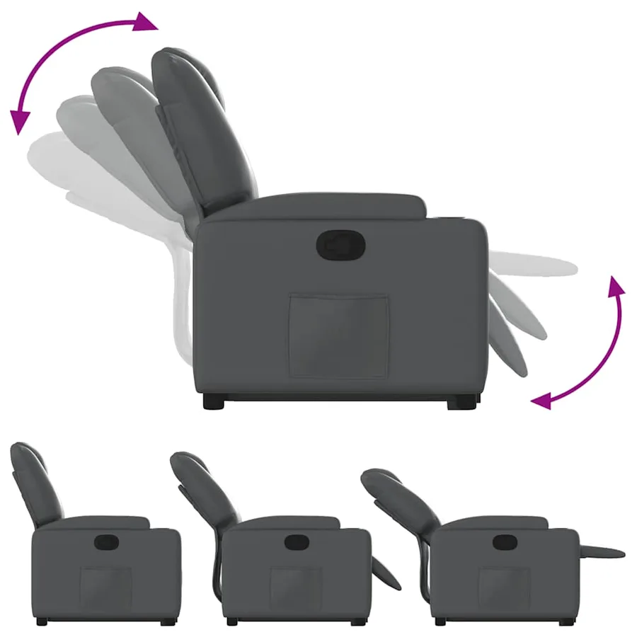 Fauteuil inclinable Gris Similicuir - 7
