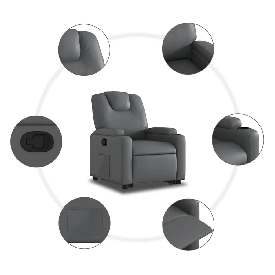 Fauteuil inclinable Gris Similicuir - 8