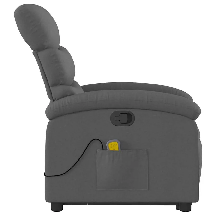 Fauteuil de massage inclinable Gris foncé Tissu - 10