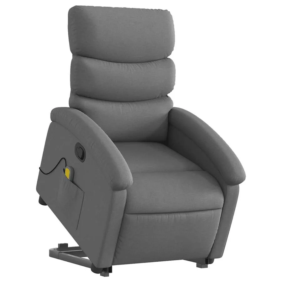 Fauteuil de massage inclinable Gris foncé Tissu - 3