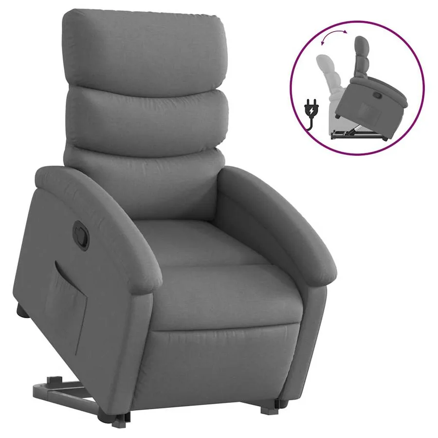 Fauteuil inclinable Gris foncé Tissu - 2