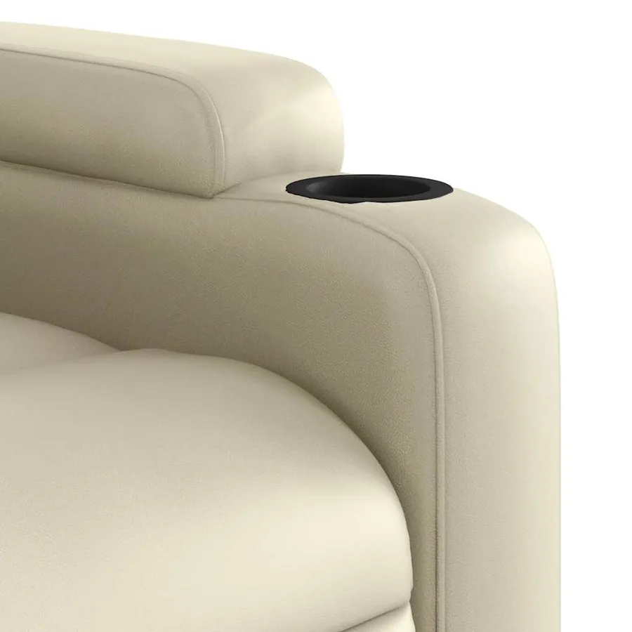 Fauteuil inclinable de massage Crème Similicuir - 11