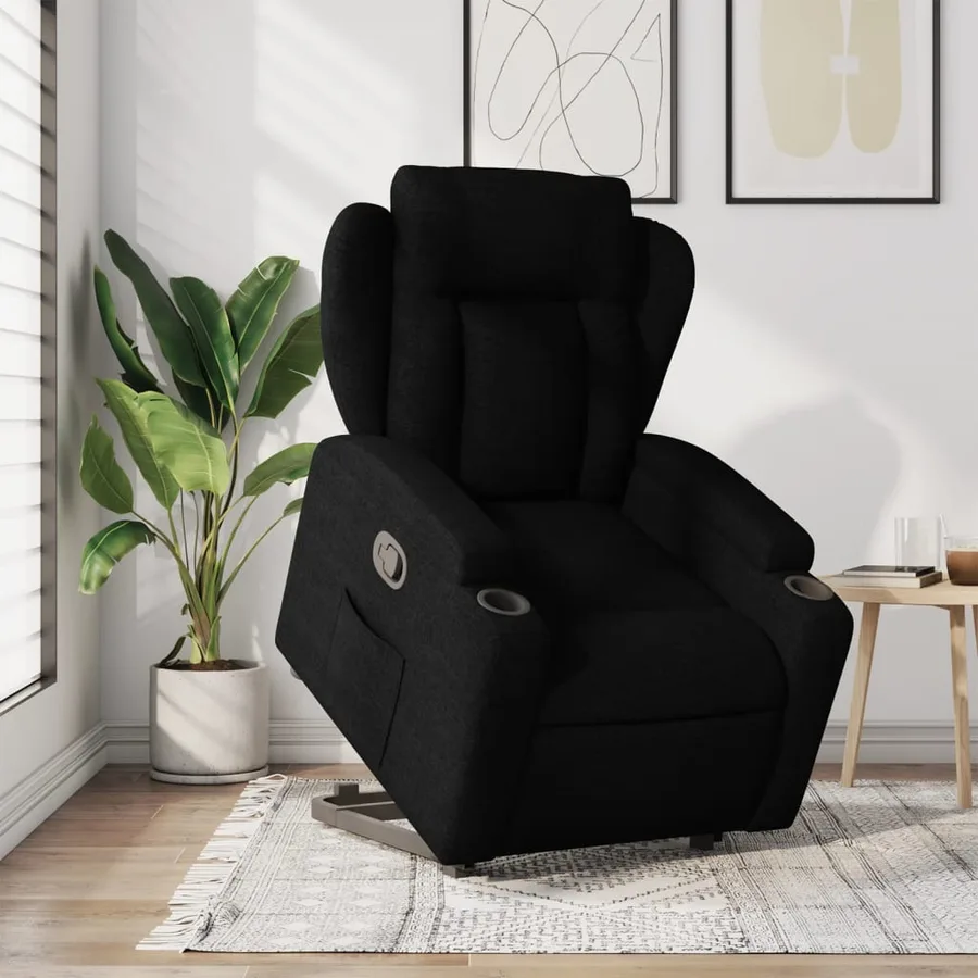 Fauteuil inclinable noir tissu - 15