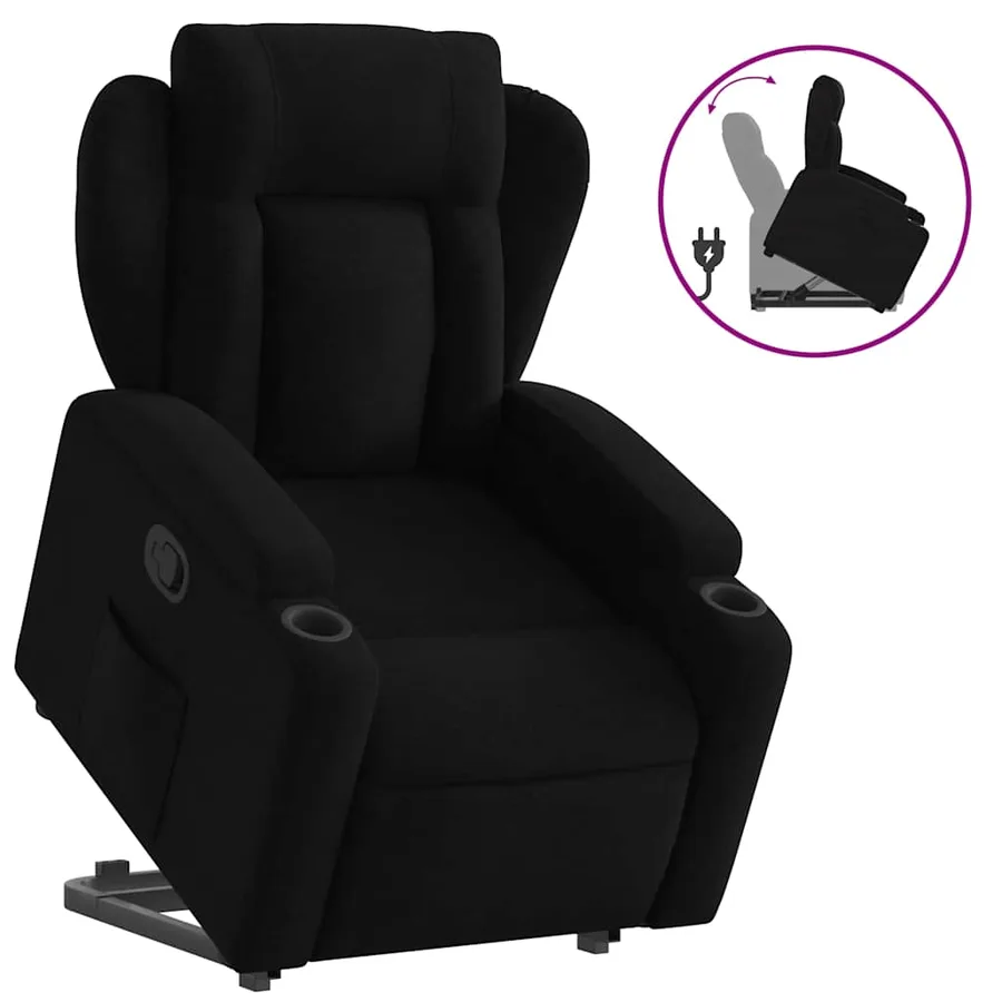 Fauteuil inclinable noir tissu - 2