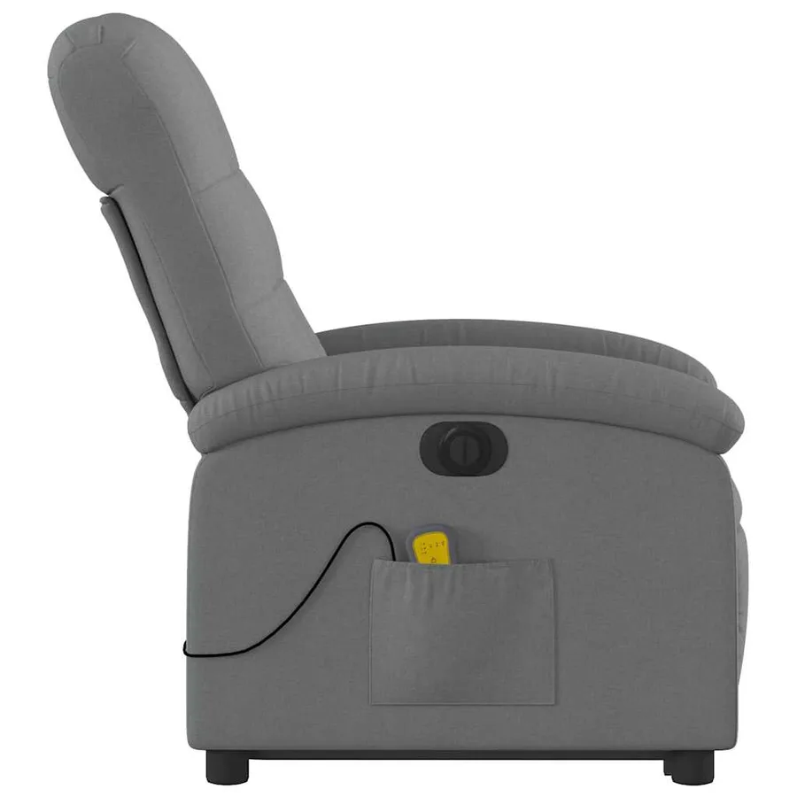Fauteuil inclinable de massage électrique Gris foncé Tissu - 10