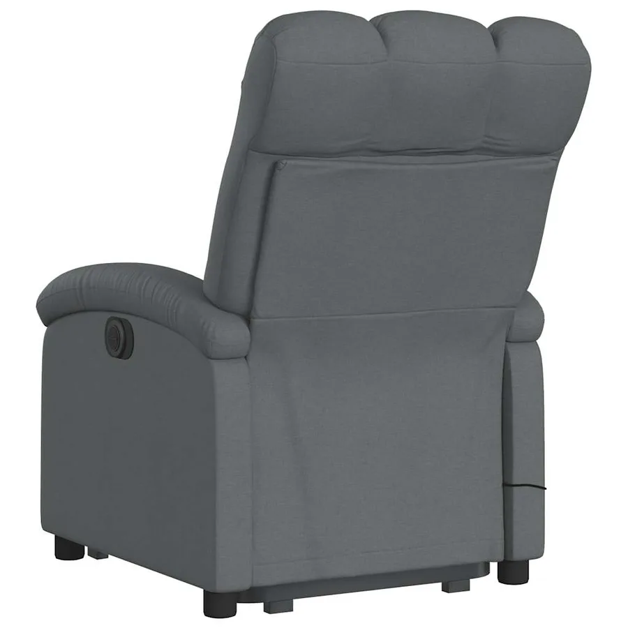 Fauteuil inclinable de massage électrique Gris foncé Tissu - 5