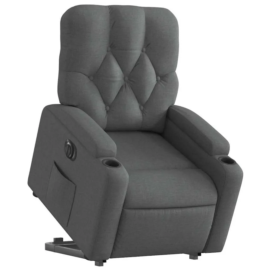 Fauteuil inclinable électrique gris foncé tissu - 3