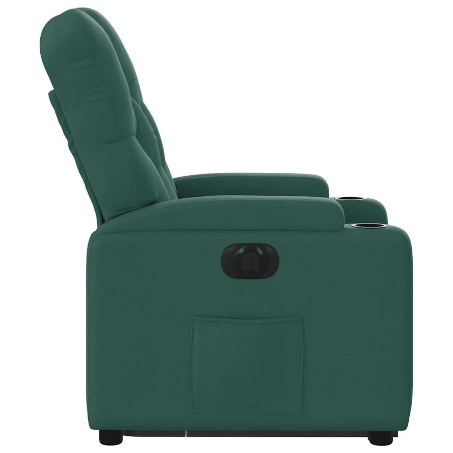 Fauteuil inclinable électrique vert foncé tissu - 10