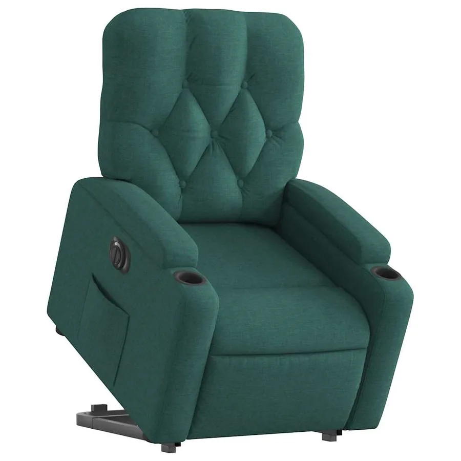 Fauteuil inclinable électrique vert foncé tissu - 3