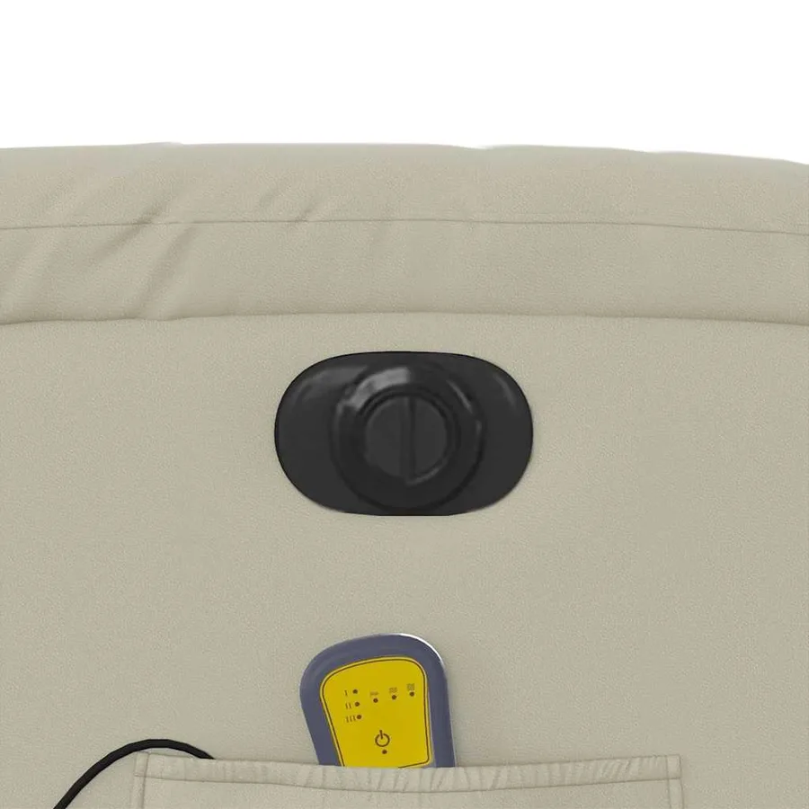 Fauteuil inclinable de massage électrique crème similicuir - 13